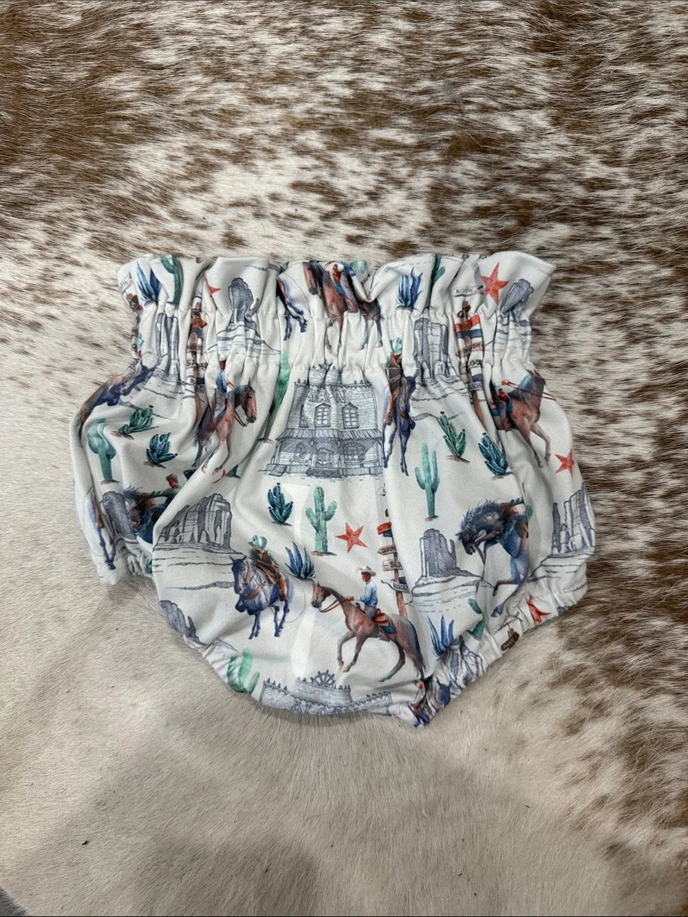 Baby Western Print Ruffle Bloomers